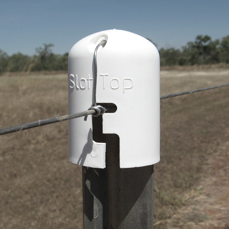 Slot Top fence cap fitted to a star picket